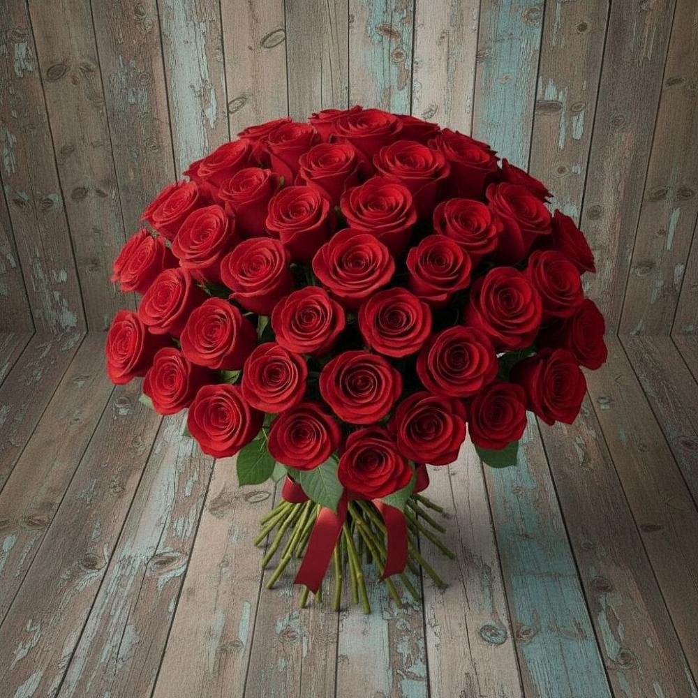 Букет 55 Красных роз Фридом в Опочке