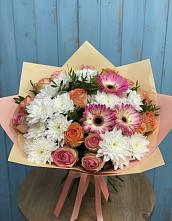 Букет цветов из:  Розы, Герберы и Хризантемы #REPLACE_PRED# Опочке