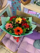 Букет цветов из:  Герберы, Хризантемы и Альстромерии #REPLACE_PRED# Опочке