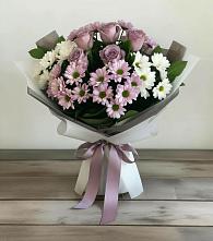 Букет цветов из:  Хризантемы и Розы в Опочке