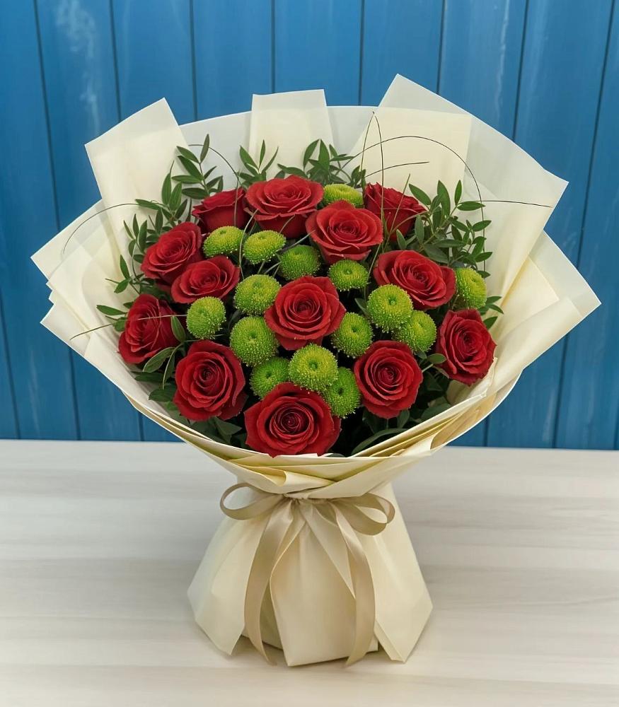 Букет цветов из: Розы и Хризантемы в Опочке